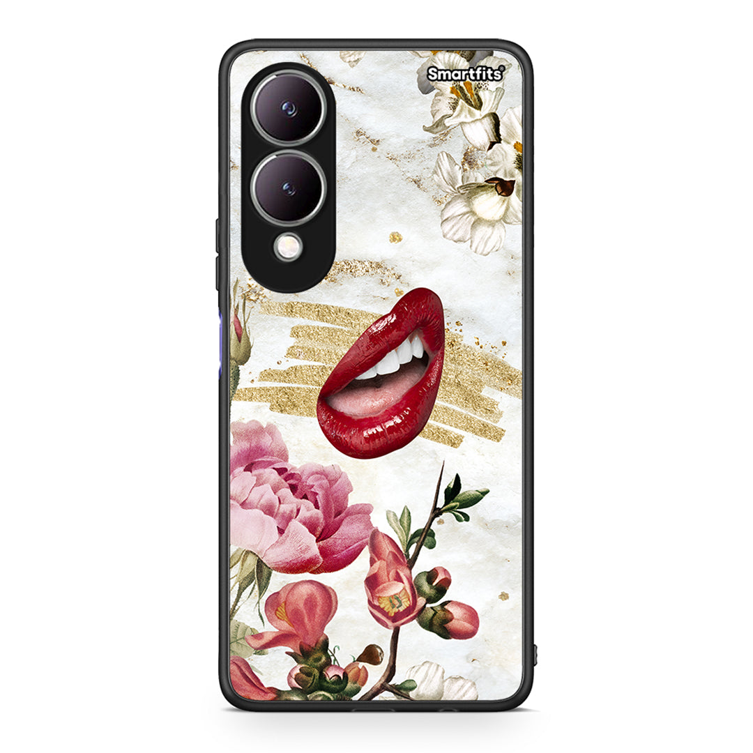Vivo Y17s Red Lips θήκη από τη Smartfits με σχέδιο στο πίσω μέρος και μαύρο περίβλημα | Smartphone case with colorful back and black bezels by Smartfits