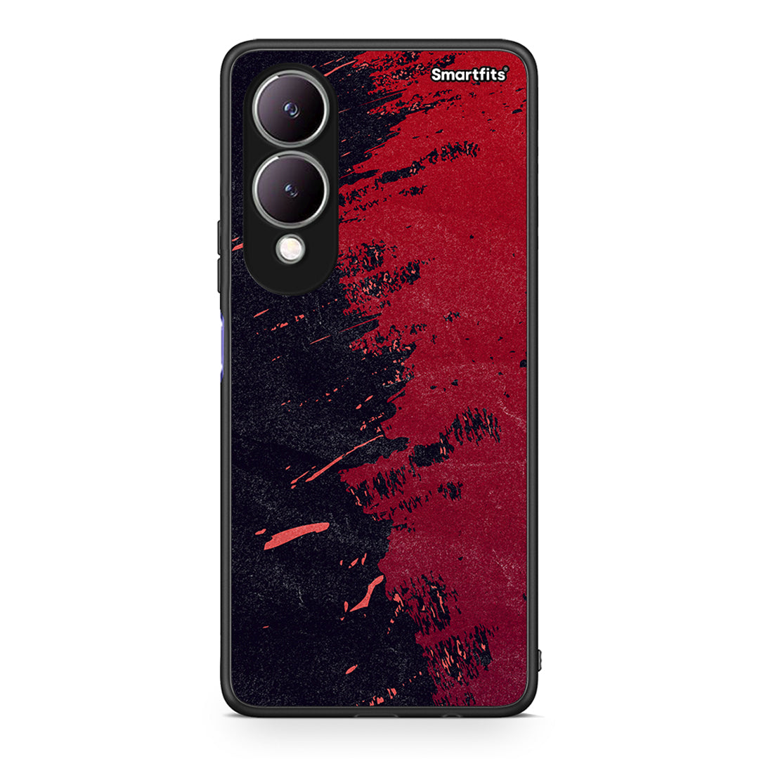 Vivo Y17s Red Paint Θήκη Αγίου Βαλεντίνου από τη Smartfits με σχέδιο στο πίσω μέρος και μαύρο περίβλημα | Smartphone case with colorful back and black bezels by Smartfits