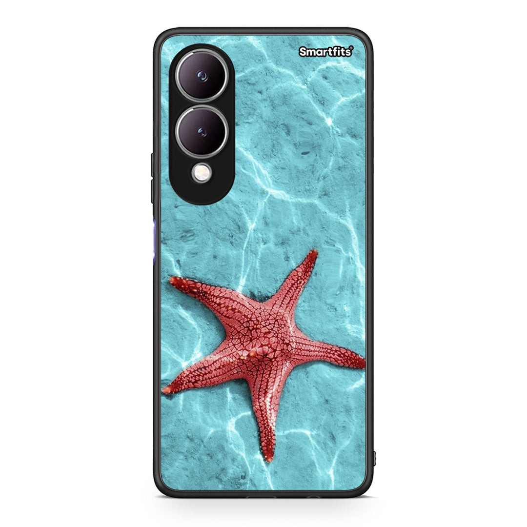 Vivo Y17s Red Starfish Θήκη από τη Smartfits με σχέδιο στο πίσω μέρος και μαύρο περίβλημα | Smartphone case with colorful back and black bezels by Smartfits