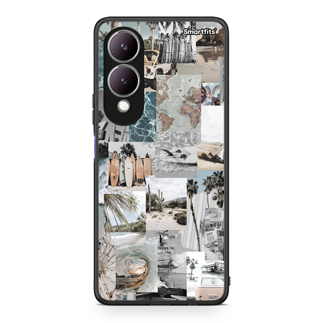 Vivo Y17s Retro Beach Life Θήκη από τη Smartfits με σχέδιο στο πίσω μέρος και μαύρο περίβλημα | Smartphone case with colorful back and black bezels by Smartfits