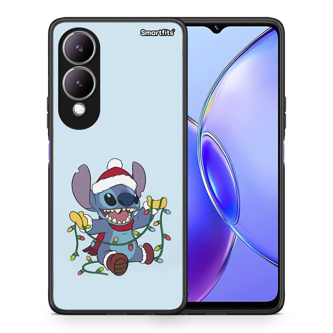 Θήκη Vivo Y17s Santa Stich από τη Smartfits με σχέδιο στο πίσω μέρος και μαύρο περίβλημα | Vivo Y17s Santa Stich case with colorful back and black bezels