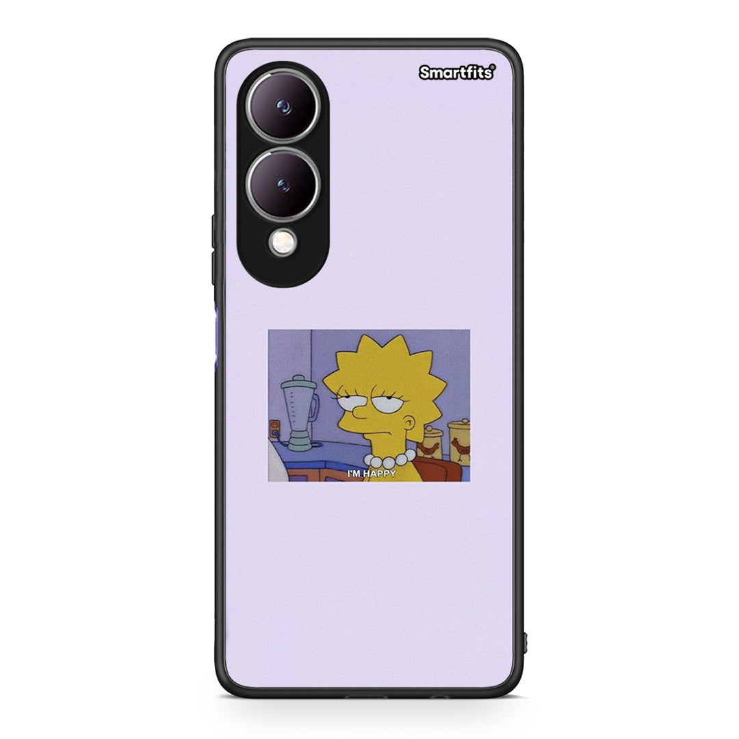 Vivo Y17s So Happy θήκη από τη Smartfits με σχέδιο στο πίσω μέρος και μαύρο περίβλημα | Smartphone case with colorful back and black bezels by Smartfits