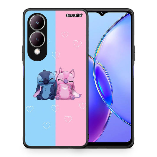 Θήκη Vivo Y17s Stitch And Angel από τη Smartfits με σχέδιο στο πίσω μέρος και μαύρο περίβλημα | Vivo Y17s Stitch And Angel case with colorful back and black bezels