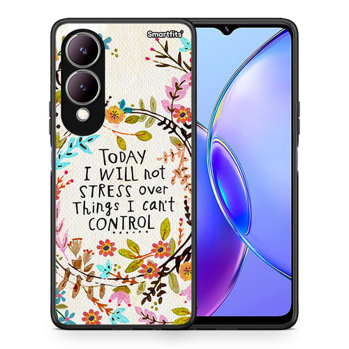 Θήκη Vivo Y17s Stress Over από τη Smartfits με σχέδιο στο πίσω μέρος και μαύρο περίβλημα | Vivo Y17s Stress Over case with colorful back and black bezels