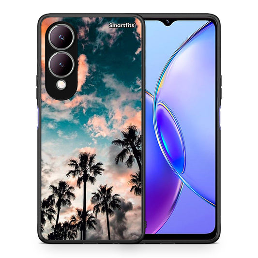 Θήκη Vivo Y17s Sky Summer από τη Smartfits με σχέδιο στο πίσω μέρος και μαύρο περίβλημα | Vivo Y17s Sky Summer case with colorful back and black bezels