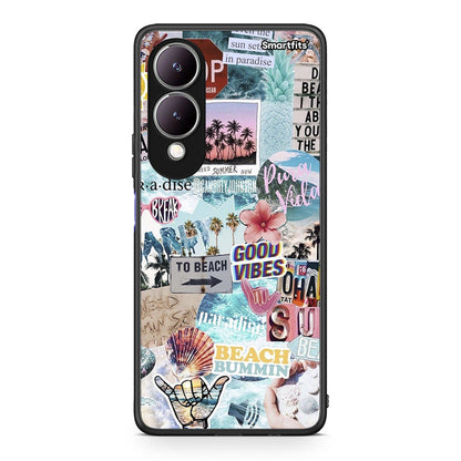Vivo Y17s Summer Vibes Θήκη από τη Smartfits με σχέδιο στο πίσω μέρος και μαύρο περίβλημα | Smartphone case with colorful back and black bezels by Smartfits