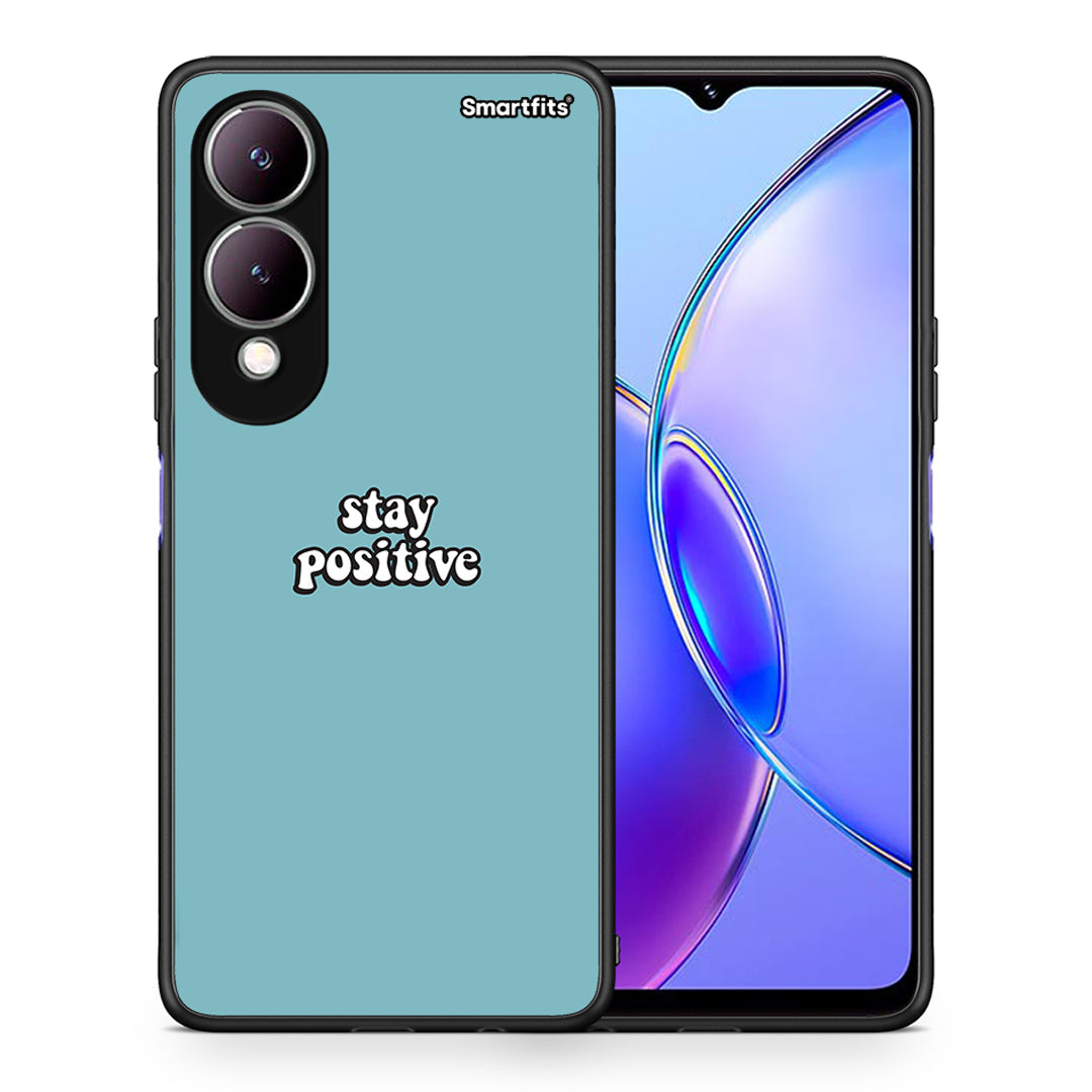 Θήκη Vivo Y17s Positive Text από τη Smartfits με σχέδιο στο πίσω μέρος και μαύρο περίβλημα | Vivo Y17s Positive Text case with colorful back and black bezels