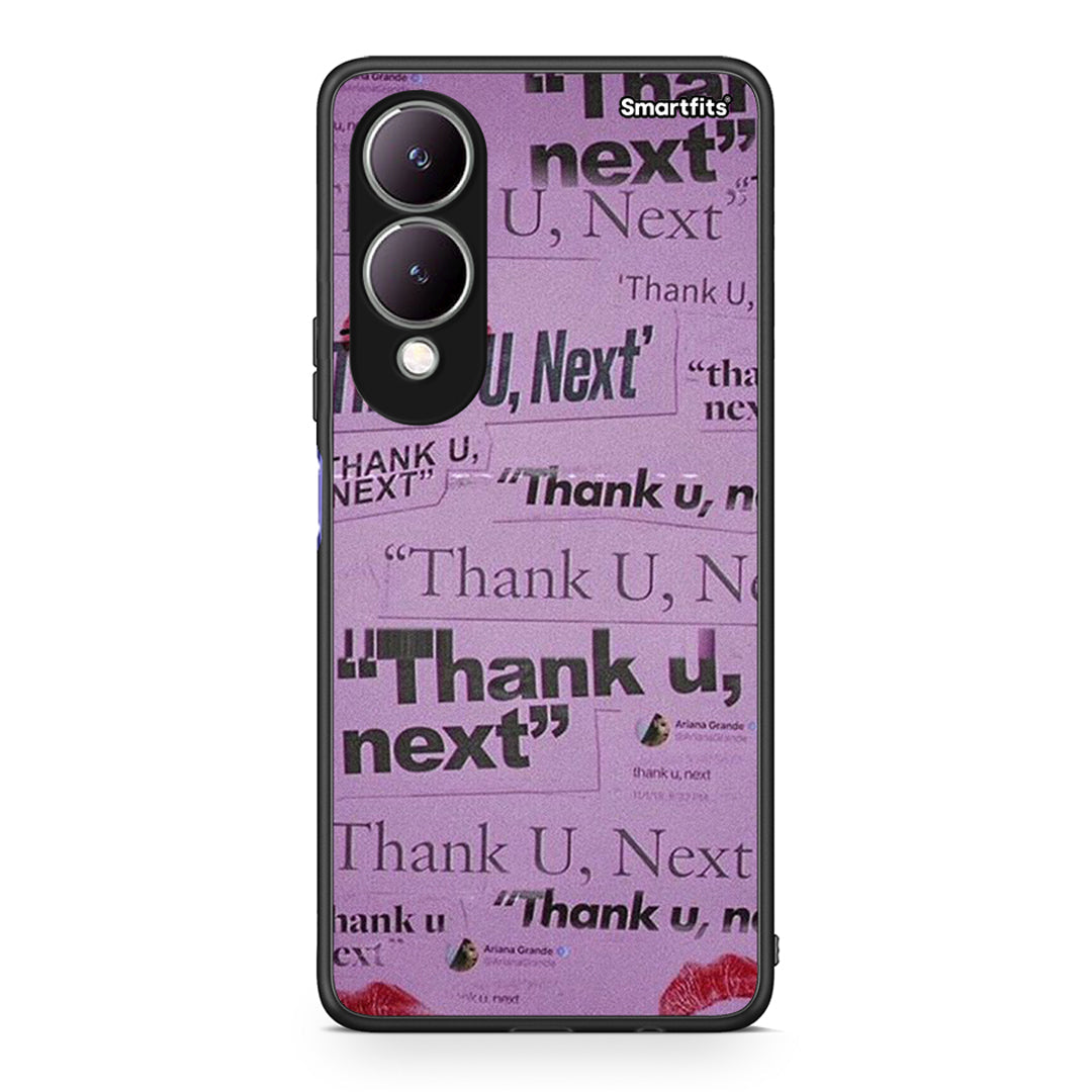 Vivo Y17s Thank You Next Θήκη Αγίου Βαλεντίνου από τη Smartfits με σχέδιο στο πίσω μέρος και μαύρο περίβλημα | Smartphone case with colorful back and black bezels by Smartfits