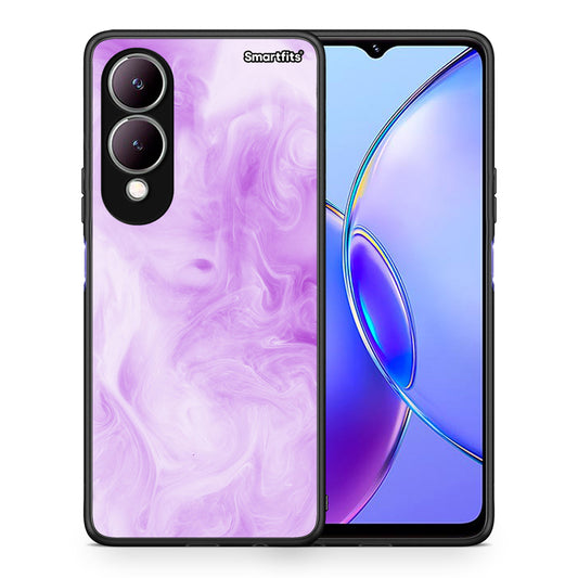Θήκη Vivo Y17s Lavender Watercolor από τη Smartfits με σχέδιο στο πίσω μέρος και μαύρο περίβλημα | Vivo Y17s Lavender Watercolor case with colorful back and black bezels