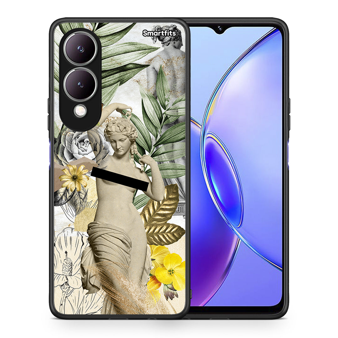Θήκη Vivo Y17s Woman Statue από τη Smartfits με σχέδιο στο πίσω μέρος και μαύρο περίβλημα | Vivo Y17s Woman Statue case with colorful back and black bezels