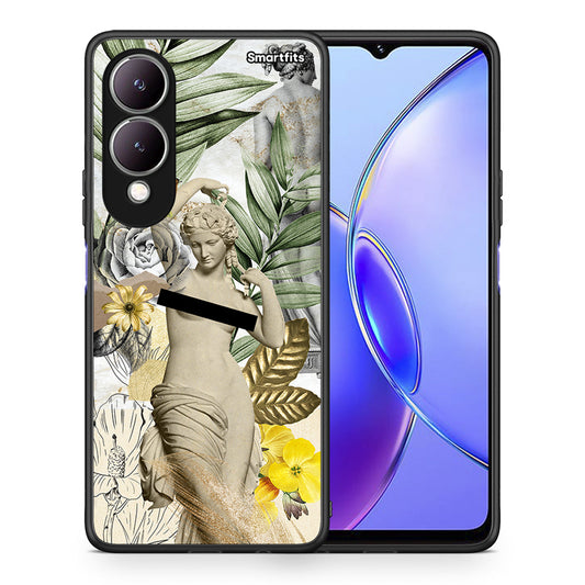 Θήκη Vivo Y17s Woman Statue από τη Smartfits με σχέδιο στο πίσω μέρος και μαύρο περίβλημα | Vivo Y17s Woman Statue case with colorful back and black bezels