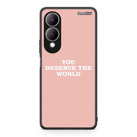 Thumbnail for Vivo Y17s You Deserve The World Θήκη Αγίου Βαλεντίνου από τη Smartfits με σχέδιο στο πίσω μέρος και μαύρο περίβλημα | Smartphone case with colorful back and black bezels by Smartfits