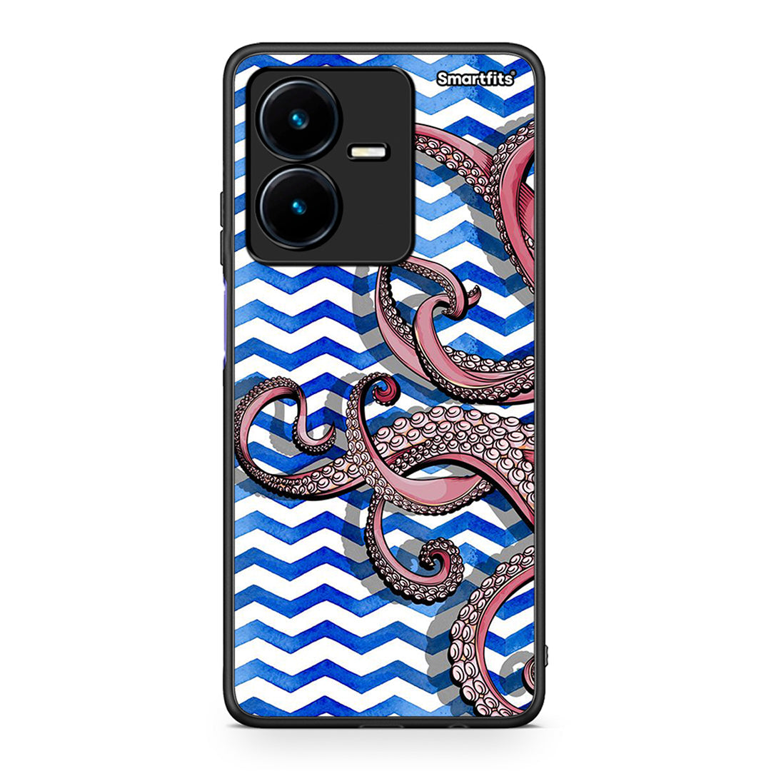 Vivo Y22s Chevron Devilfish θήκη από τη Smartfits με σχέδιο στο πίσω μέρος και μαύρο περίβλημα | Smartphone case with colorful back and black bezels by Smartfits