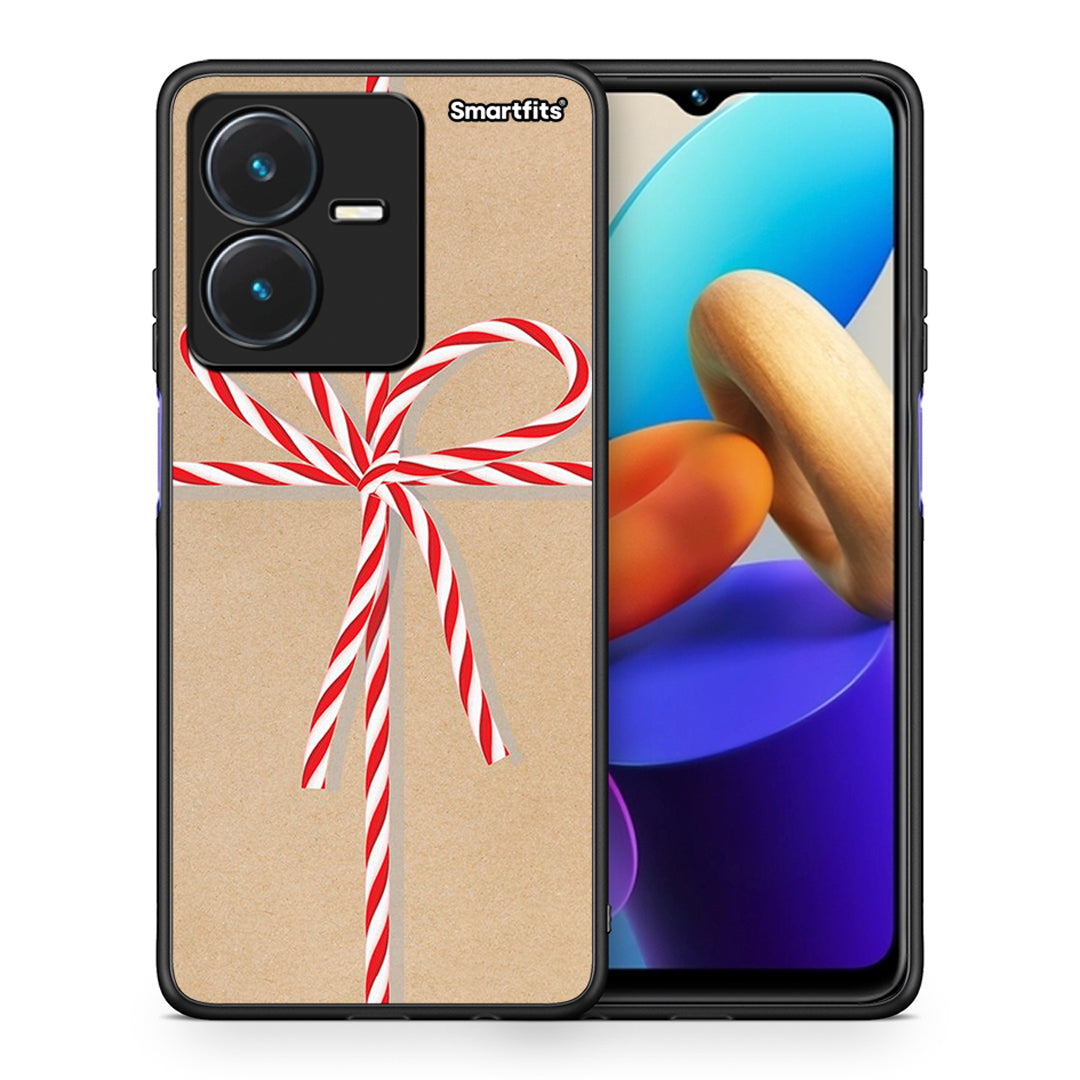 Θήκη Vivo Y22s Christmas Gift από τη Smartfits με σχέδιο στο πίσω μέρος και μαύρο περίβλημα | Vivo Y22s Christmas Gift case with colorful back and black bezels