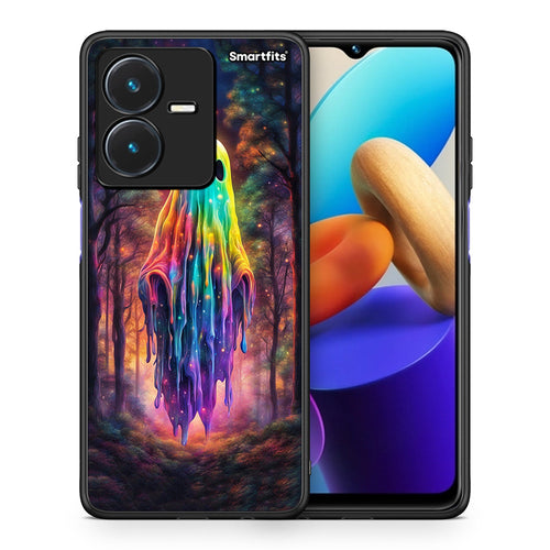 Θήκη Vivo Y22s Halloween Ghost από τη Smartfits με σχέδιο στο πίσω μέρος και μαύρο περίβλημα | Vivo Y22s Halloween Ghost case with colorful back and black bezels