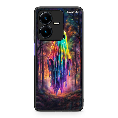 Vivo Y22s Halloween Ghost θήκη από τη Smartfits με σχέδιο στο πίσω μέρος και μαύρο περίβλημα | Smartphone case with colorful back and black bezels by Smartfits