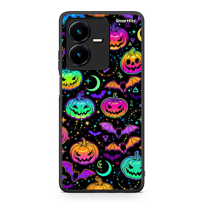Vivo Y22s Neon Halloween θήκη από τη Smartfits με σχέδιο στο πίσω μέρος και μαύρο περίβλημα | Smartphone case with colorful back and black bezels by Smartfits