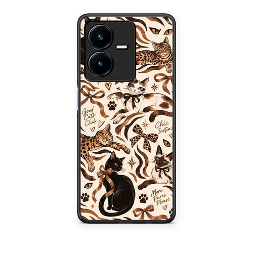 Θήκη Vivo Y22 Wild Cats and Animal Print Collage από τη Smartfits με σχέδιο στο πίσω μέρος και μαύρο περίβλημα | Vivo Y22 Wild Cats and Animal Print Collage case with colorful back and black bezels