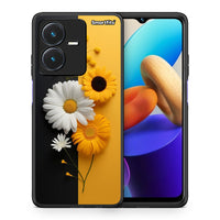 Thumbnail for Θήκη Vivo Y22s Yellow Daisies από τη Smartfits με σχέδιο στο πίσω μέρος και μαύρο περίβλημα | Vivo Y22s Yellow Daisies case with colorful back and black bezels