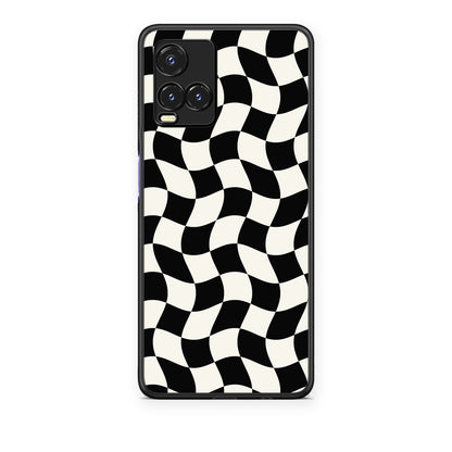 Θήκη Vivo Y33s / Y21s / Y21 Black and Cream Wavy Checkerboard από τη Smartfits με σχέδιο στο πίσω μέρος και μαύρο περίβλημα | Vivo Y33s / Y21s / Y21 Black and Cream Wavy Checkerboard case with colorful back and black bezels