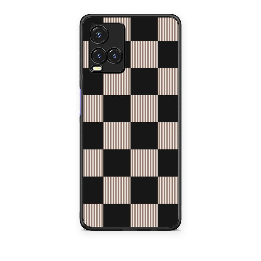 Θήκη Vivo Y33s / Y21s / Y21 Black and Taupe Striped Checks από τη Smartfits με σχέδιο στο πίσω μέρος και μαύρο περίβλημα | Vivo Y33s / Y21s / Y21 Black and Taupe Striped Checks case with colorful back and black bezels