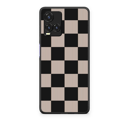 Θήκη Vivo Y33s / Y21s / Y21 Black and Taupe Striped Checks από τη Smartfits με σχέδιο στο πίσω μέρος και μαύρο περίβλημα | Vivo Y33s / Y21s / Y21 Black and Taupe Striped Checks case with colorful back and black bezels