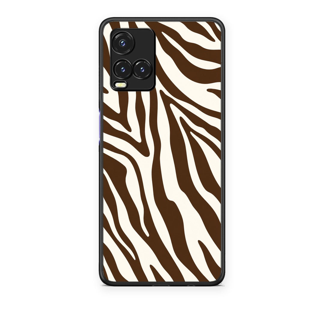 Θήκη Vivo Y33s / Y21s / Y21 Brown and Cream Zebra Stripes από τη Smartfits με σχέδιο στο πίσω μέρος και μαύρο περίβλημα | Vivo Y33s / Y21s / Y21 Brown and Cream Zebra Stripes case with colorful back and black bezels