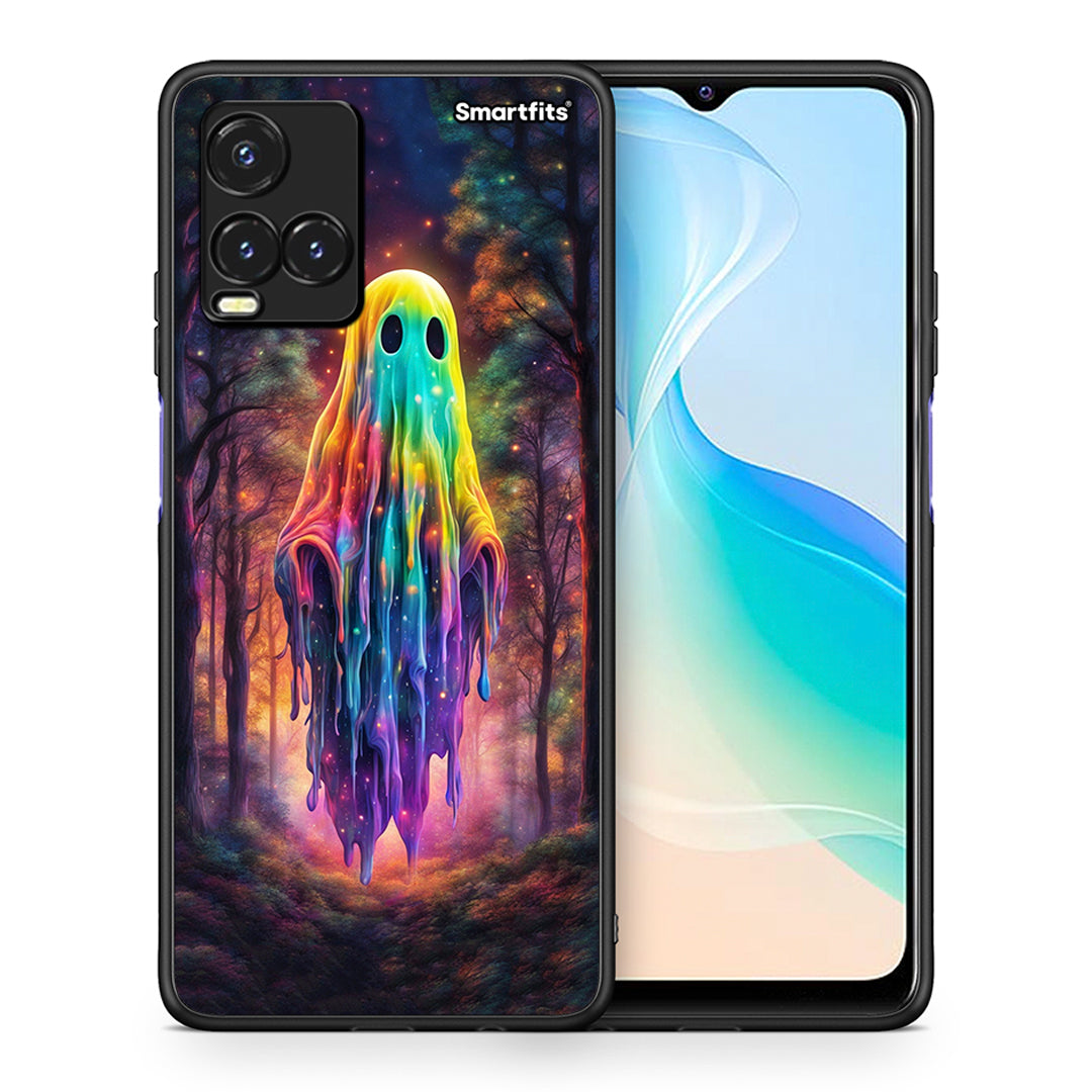 Θήκη Vivo Y33s / Y21s / Y21 Halloween Ghost από τη Smartfits με σχέδιο στο πίσω μέρος και μαύρο περίβλημα | Vivo Y33s / Y21s / Y21 Halloween Ghost case with colorful back and black bezels