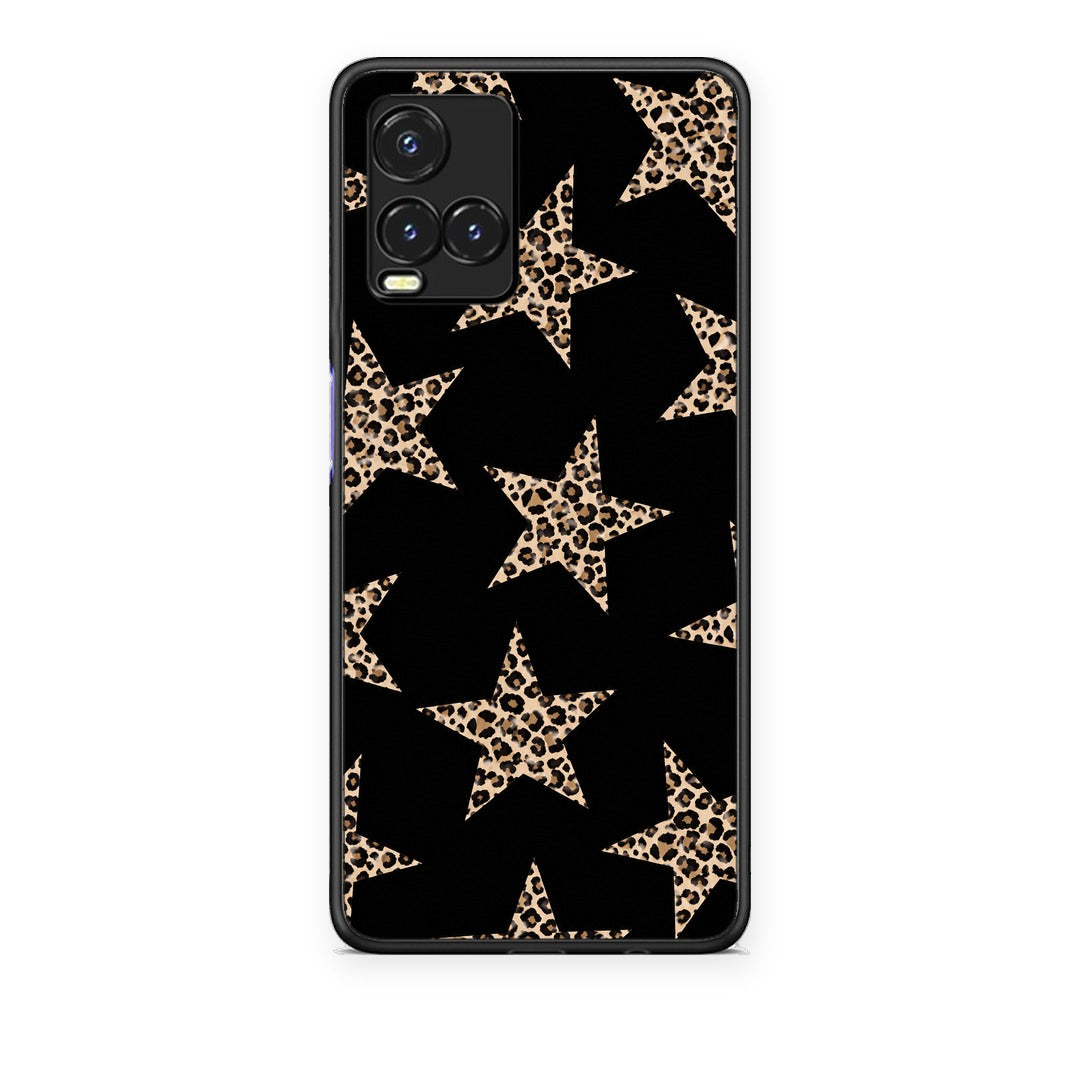 Θήκη Vivo Y33s / Y21s / Y21 Leopard Stars on Black από τη Smartfits με σχέδιο στο πίσω μέρος και μαύρο περίβλημα | Vivo Y33s / Y21s / Y21 Leopard Stars on Black case with colorful back and black bezels