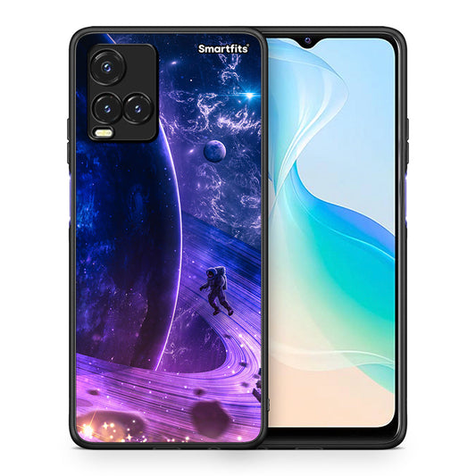 Θήκη Vivo Y33s / Y21s / Y21 Lost Astronaut από τη Smartfits με σχέδιο στο πίσω μέρος και μαύρο περίβλημα | Vivo Y33s / Y21s / Y21 Lost Astronaut case with colorful back and black bezels
