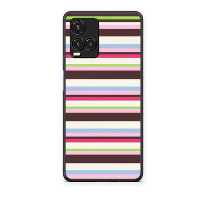 Θήκη Vivo Y33s / Y21s / Y21 Multicolour Horizontal Stripes από τη Smartfits με σχέδιο στο πίσω μέρος και μαύρο περίβλημα | Vivo Y33s / Y21s / Y21 Multicolour Horizontal Stripes case with colorful back and black bezels