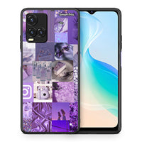 Thumbnail for Θήκη Vivo Y33s / Y21s / Y21 Purple Aesthetic Collage από τη Smartfits με σχέδιο στο πίσω μέρος και μαύρο περίβλημα | Vivo Y33s / Y21s / Y21 Purple Aesthetic Collage case with colorful back and black bezels