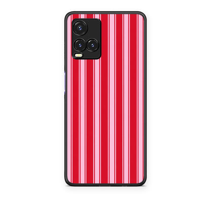 Θήκη Vivo Y33s / Y21s / Y21 Red and Pink Vertical Pinstripes από τη Smartfits με σχέδιο στο πίσω μέρος και μαύρο περίβλημα | Vivo Y33s / Y21s / Y21 Red and Pink Vertical Pinstripes case with colorful back and black bezels