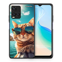 Thumbnail for Θήκη Vivo Y33s / Y21s / Y21 Summer Cat από τη Smartfits με σχέδιο στο πίσω μέρος και μαύρο περίβλημα | Vivo Y33s / Y21s / Y21 Summer Cat case with colorful back and black bezels