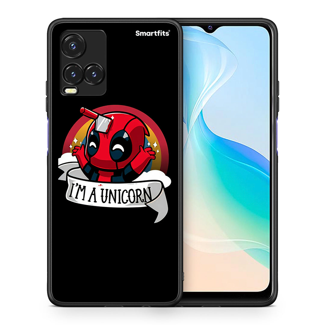 Θήκη Vivo Y33s / Y21s / Y21 Unicorn Deadpool από τη Smartfits με σχέδιο στο πίσω μέρος και μαύρο περίβλημα | Vivo Y33s / Y21s / Y21 Unicorn Deadpool case with colorful back and black bezels