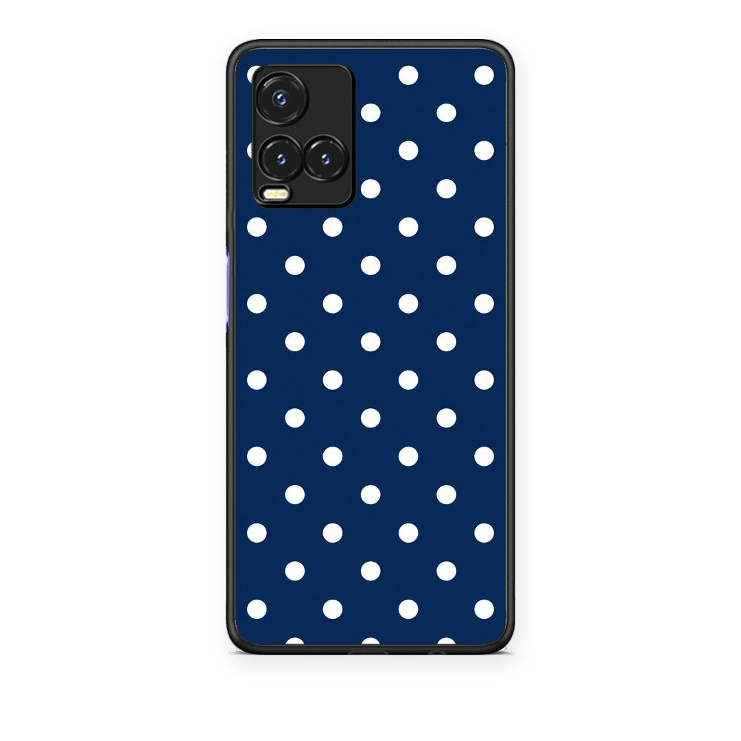 Θήκη Vivo Y33s / Y21s / Y21 White Small Polka Dots on Navy από τη Smartfits με σχέδιο στο πίσω μέρος και μαύρο περίβλημα | Vivo Y33s / Y21s / Y21 White Small Polka Dots on Navy case with colorful back and black bezels