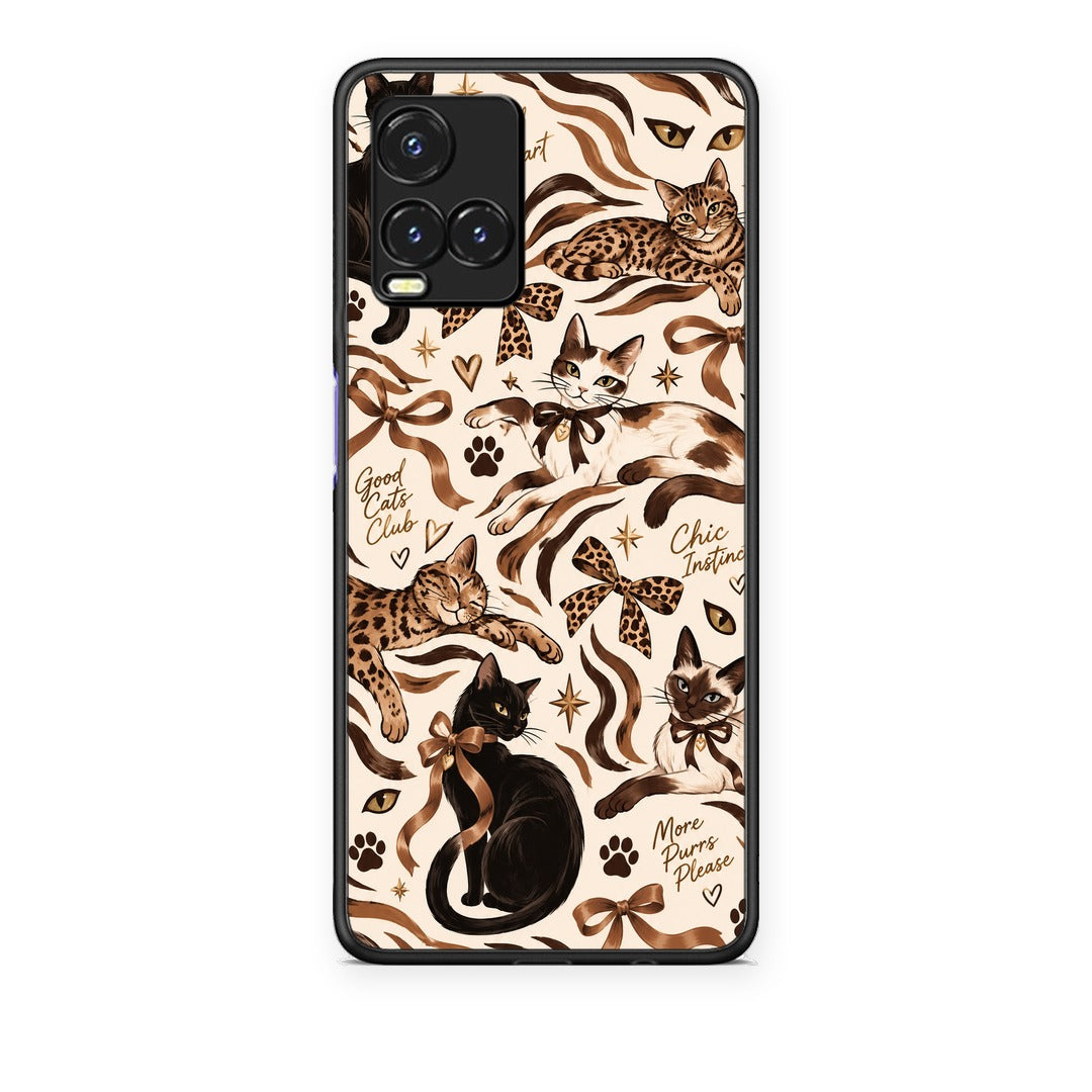 Θήκη Vivo Y33s / Y21s / Y21 Wild Cats and Animal Print Collage από τη Smartfits με σχέδιο στο πίσω μέρος και μαύρο περίβλημα | Vivo Y33s / Y21s / Y21 Wild Cats and Animal Print Collage case with colorful back and black bezels