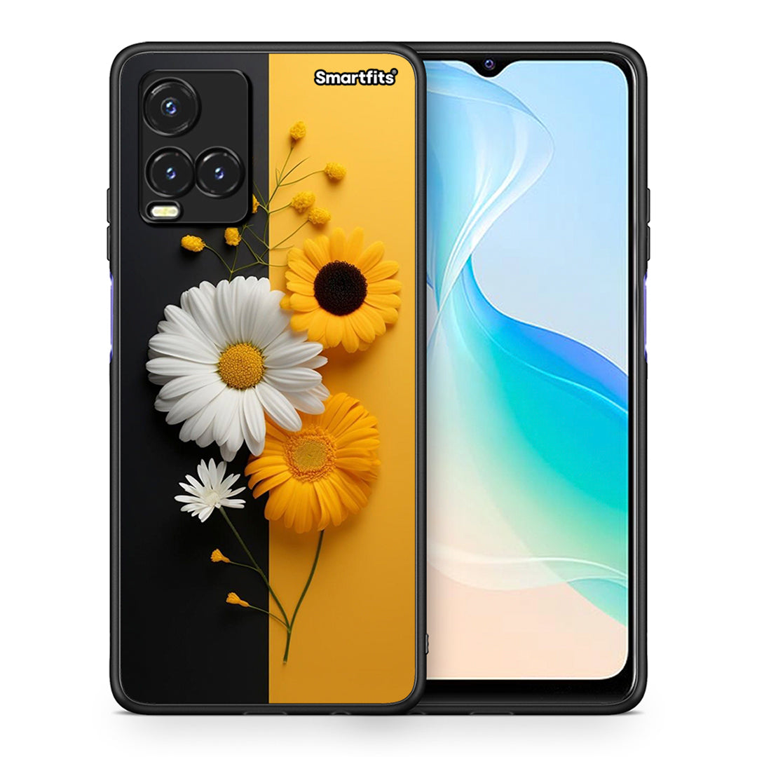 Θήκη Vivo Y33s / Y21s / Y21 Yellow Daisies από τη Smartfits με σχέδιο στο πίσω μέρος και μαύρο περίβλημα | Vivo Y33s / Y21s / Y21 Yellow Daisies case with colorful back and black bezels