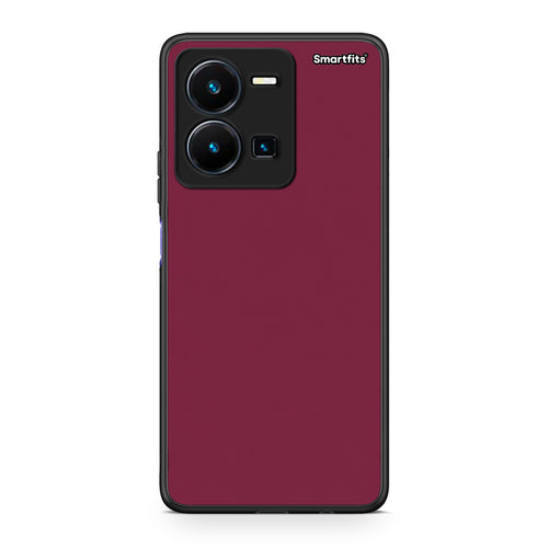 Θήκη Vivo Y22s / Y35 4G Burgundy από τη Smartfits με σχέδιο στο πίσω μέρος και μαύρο περίβλημα | Vivo Y22s / Y35 4G Burgundy case with colorful back and black bezels