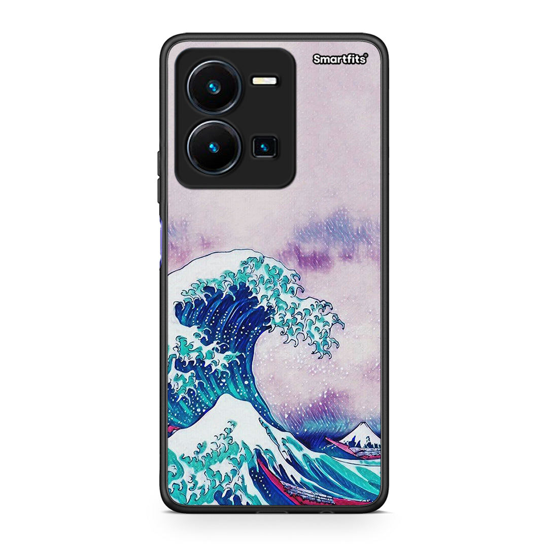 Vivo Y35 5G Blue Waves θήκη από τη Smartfits με σχέδιο στο πίσω μέρος και μαύρο περίβλημα | Smartphone case with colorful back and black bezels by Smartfits