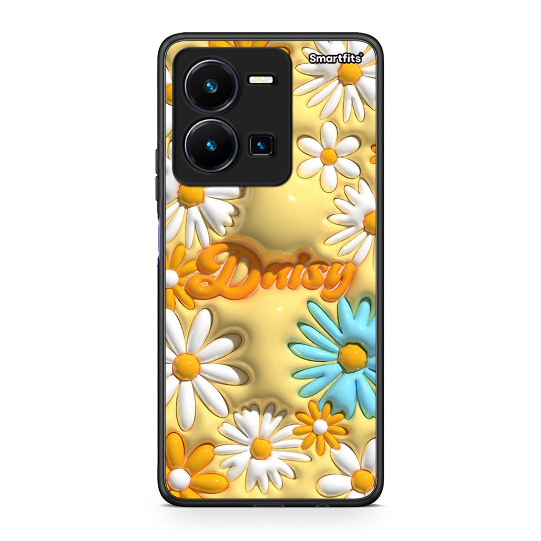 Vivo Y35 5G Bubble Daisies θήκη από τη Smartfits με σχέδιο στο πίσω μέρος και μαύρο περίβλημα | Smartphone case with colorful back and black bezels by Smartfits