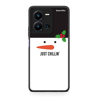 Vivo Y35 5G Christmas Chillin θήκη από τη Smartfits με σχέδιο στο πίσω μέρος και μαύρο περίβλημα | Smartphone case with colorful back and black bezels by Smartfits