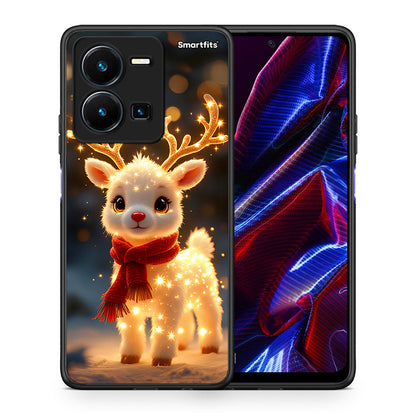 Θήκη Vivo Y35 5G Christmas Cutie από τη Smartfits με σχέδιο στο πίσω μέρος και μαύρο περίβλημα | Vivo Y35 5G Christmas Cutie case with colorful back and black bezels