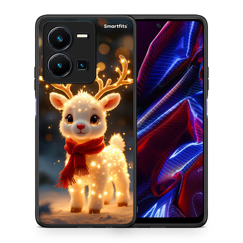 Θήκη Vivo Y35 5G Christmas Cutie από τη Smartfits με σχέδιο στο πίσω μέρος και μαύρο περίβλημα | Vivo Y35 5G Christmas Cutie case with colorful back and black bezels