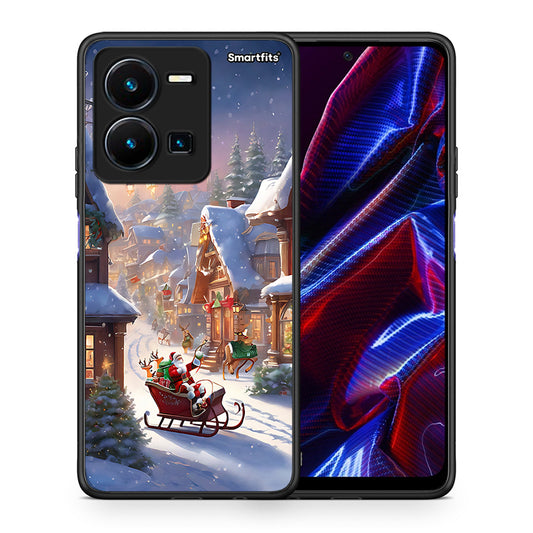 Θήκη Vivo Y35 5G Christmas Snow από τη Smartfits με σχέδιο στο πίσω μέρος και μαύρο περίβλημα | Vivo Y35 5G Christmas Snow case with colorful back and black bezels