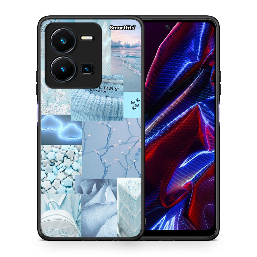 Θήκη Vivo Y35 5G Ciel Aesthetic Collage από τη Smartfits με σχέδιο στο πίσω μέρος και μαύρο περίβλημα | Vivo Y35 5G Ciel Aesthetic Collage case with colorful back and black bezels