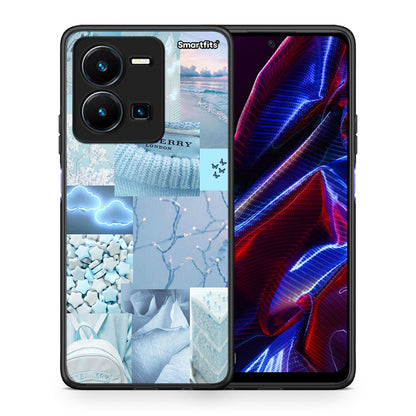 Θήκη Vivo Y35 5G Ciel Aesthetic Collage από τη Smartfits με σχέδιο στο πίσω μέρος και μαύρο περίβλημα | Vivo Y35 5G Ciel Aesthetic Collage case with colorful back and black bezels