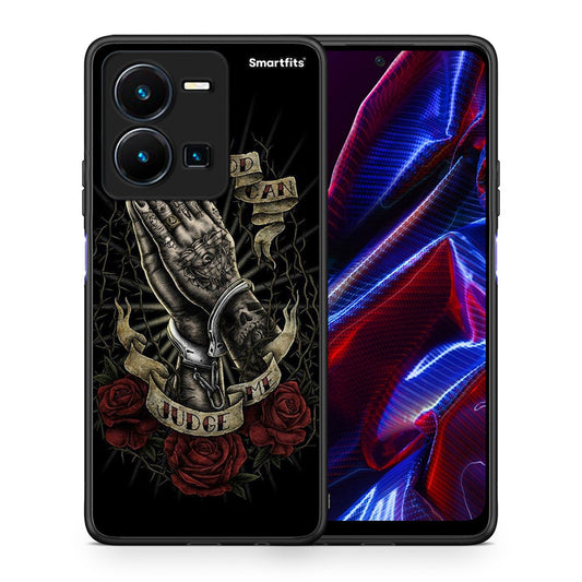 Θήκη Vivo Y35 5G Judge By God από τη Smartfits με σχέδιο στο πίσω μέρος και μαύρο περίβλημα | Vivo Y35 5G Judge By God case with colorful back and black bezels