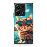 Thumbnail for Vivo Y35 5G Summer Cat θήκη από τη Smartfits με σχέδιο στο πίσω μέρος και μαύρο περίβλημα | Smartphone case with colorful back and black bezels by Smartfits