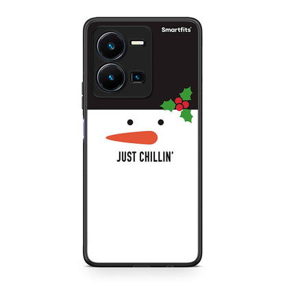 Θήκη Vivo Y35 Christmas Chillin από τη Smartfits με σχέδιο στο πίσω μέρος και μαύρο περίβλημα | Vivo Y35 Christmas Chillin Case with Colorful Back and Black Bezels